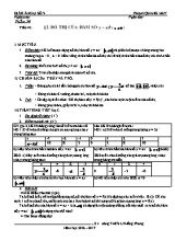 Giáo án Đại số Lớp 9 - Tiết 49 Đồ thị của hàm số y  ax2 - Năm học 2017-2018 - Phạm Quang Huy